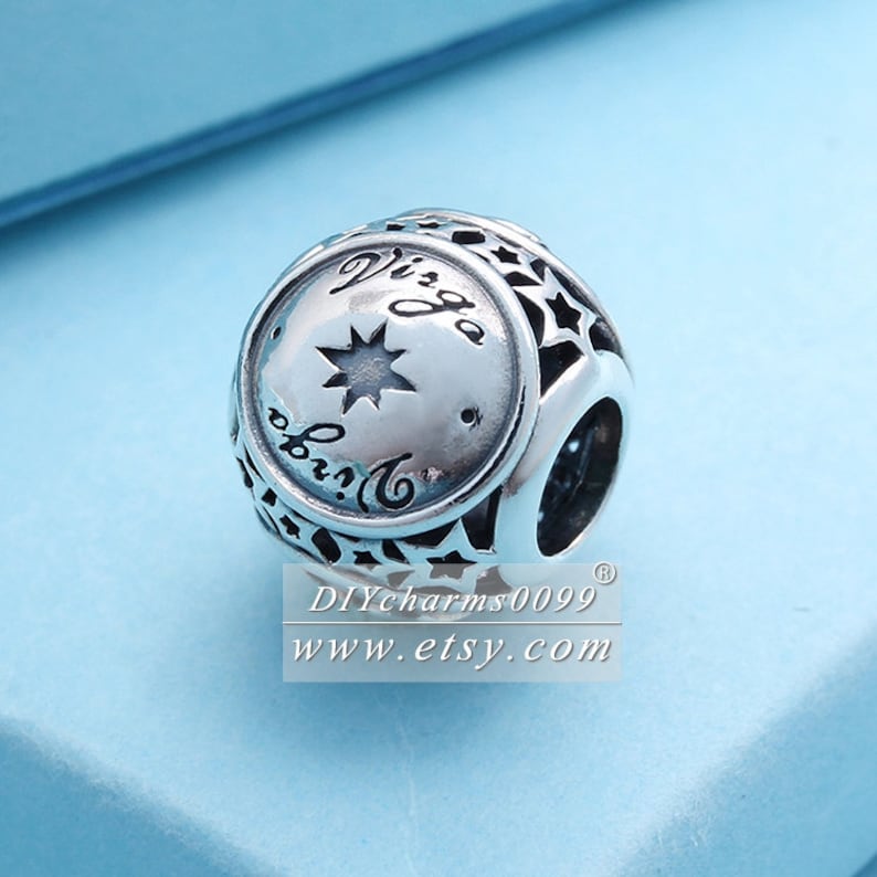 2015 Release Sterling Silver Virgo Star Sign Charm Bead Fits All European DIY Bracelets Necklaces