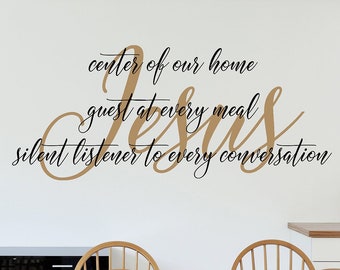 Center of Our Home Jesus Wall Art - Removable Decal – Inspirational Christian Home Decor - Vinyl Scripture Sign for Nursery, Bedroom, Office