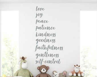 Fruit of the Spirit Wall Decal, Removable Vinyl | Galatians 5:22–23 Scripture Art for Nursery, Kids Room, Home, Church, Christian Decor