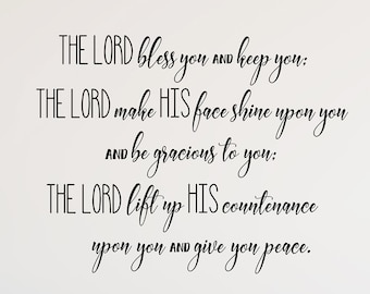 Numbers 6:24–26 Wall Decal – The Lord Bless You Scripture Vinyl – Christian Home Decor – Priestly Blessing Removable Wall Art