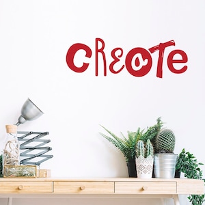 Create Wall Decal – Minimalist Vinyl Lettering for Office, Studio, Classroom, or Craft Room – Removable Motivational Decor