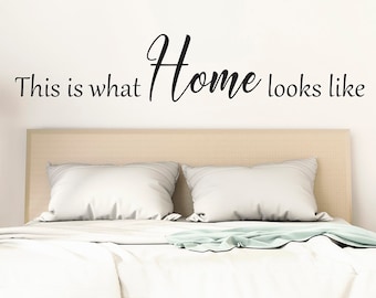 This is what home looks like wall decal for wedding gift, home, bedroom or office decoration. Statement word wall art that inspires.