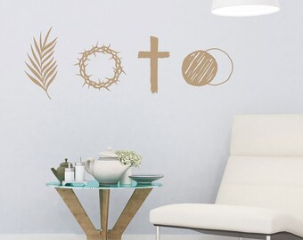 Passover Wall Decal Set – His Story, Messianic Redemption Symbols, Removable Vinyl Christian Decor for Home, Church, Easter, Nursery, Office