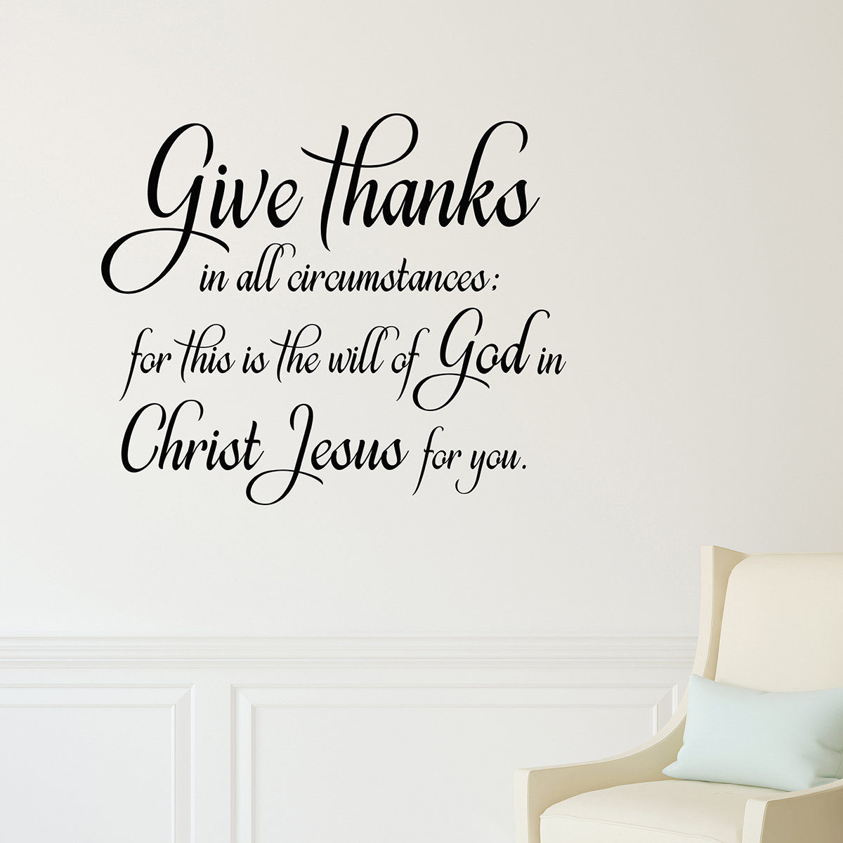 Machlao Studio ‘Give Thanks’ Wall Decal 1 Thess 5:18