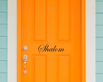 Shalom Front Door Decal – Bible Verse Wall Decal Welcome Sign – Jewish Home Blessing Vinyl – Scripture Entryway Decor for Housewarming Gift