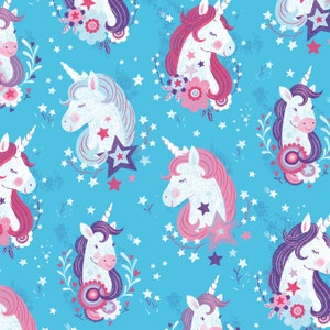 Studio E unicornio besa tela 100% algodón cuartos de grasa, medio metro, metros