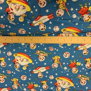 Retro Rocket Michael Miller-stof 100% katoen Fat Quarters, halve meter, meter