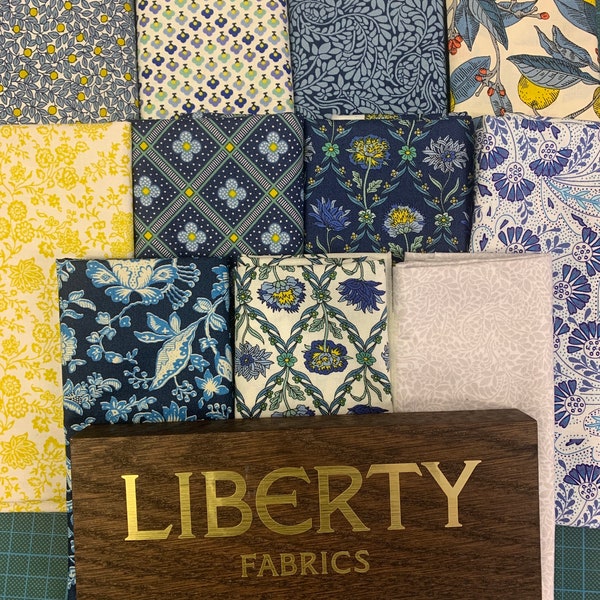 Liberty Stof Zomerhuis Blauw Bundel 11 Stoffen 100% Lasenby Quilting Katoen Beschikbaar Vet Kwartjes, Halve Meter, Meter