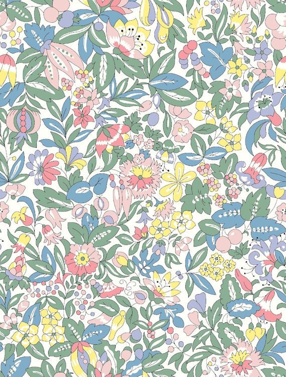 Flower Show Hampton Sprig Pebble - Liberty Fabrics - PER QUARTER METRE Flower Show Hampton Sprig Pebble - Liberty Fabrics - PER QUARTER METRE