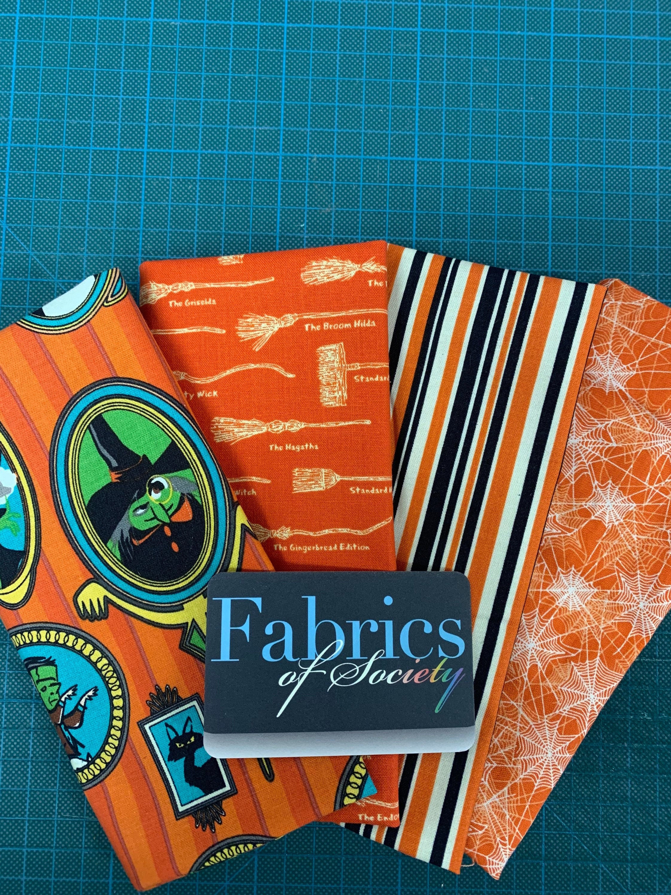 Halloween Fat Quarter Bundle 4 Orange Fabrics Riley Blake 100 Etsy