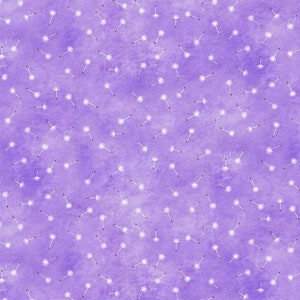 Peut inclure: Un motif sans couture de graines de pissenlit blanches sur un fond violet clair. Les graines sont dispersées aléatoirement sur la surface, créant un effet délicat et aérien.