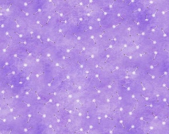Pixie Delicate Dandelions Purple Michael Miller Fabrics 100% Cotton Fat Quarters, Half Metre, Metres