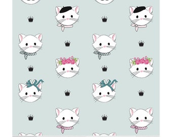 Fat Quarter Riley Blake Cat Fabric Chloe & Friends 100% Cotton Fat Quarter 50cm x 56cm