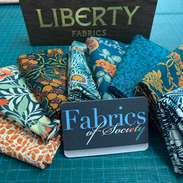 Lot de 5 tissus Liberty Hesketh House, 100 % coton Lasenby disponible : Fat Quarters, Demi-mètre, Mètres