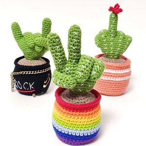 Kaktus mit Fingern, gefüllte Pflanze im Topf