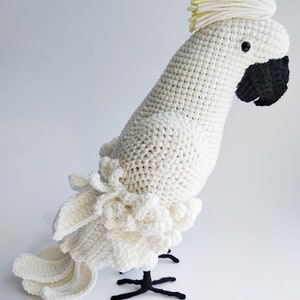 Cockatoo Parrot stuffed toy, personalized parrot soft sculpture