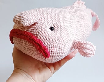 Blobfish Plush, Stuffed Blob Fish, Funny Sea Creature Toy, Unique Gift