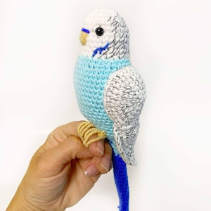 Parakeet stuffed toy, personalized parrot soft sculpture, budgie lover gift