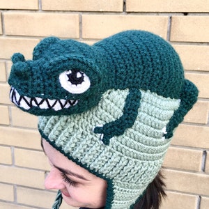 Handmade Crochet Lizard Hat, Green Reptile Beanie, Wool-Blend Winter Accessory