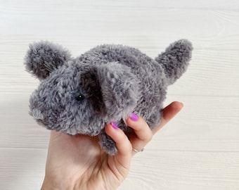 Fluffy chinchilla, stuffed rodent toy, gnawer lovers