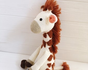 Giraffe stuffed toy, big safari animal, handmade baby shower, childrens room decor, kids gift