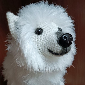 Samoyed dog toy, crochet big puppy, dog lovers gift