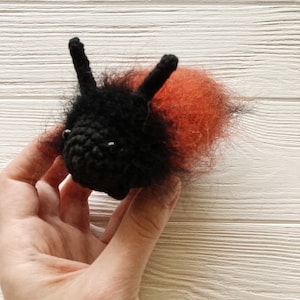 Woolly bear caterpillar, soft fluffy insect, animal lovers gift, plush charm