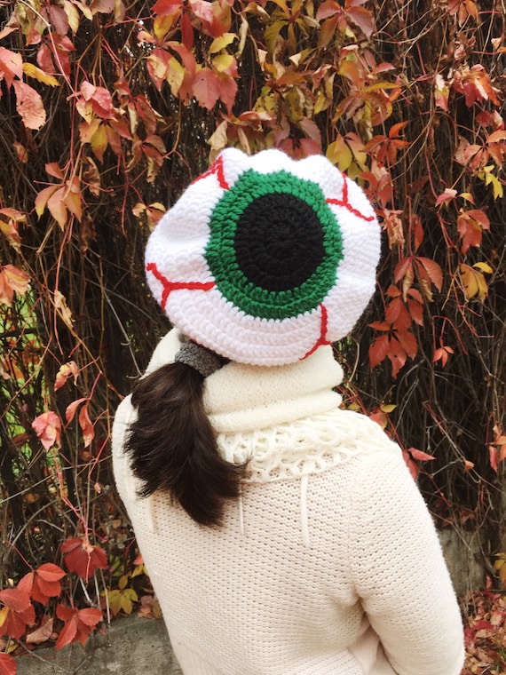 Eye Hat, Knitted Funny Hat, Crochet Weird Hat, Prank Gift 