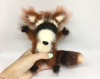 Crochet Raccoon Plush Toy, Fluffy Raccoon Stuffed Toy, Raccoon Lover Gift
