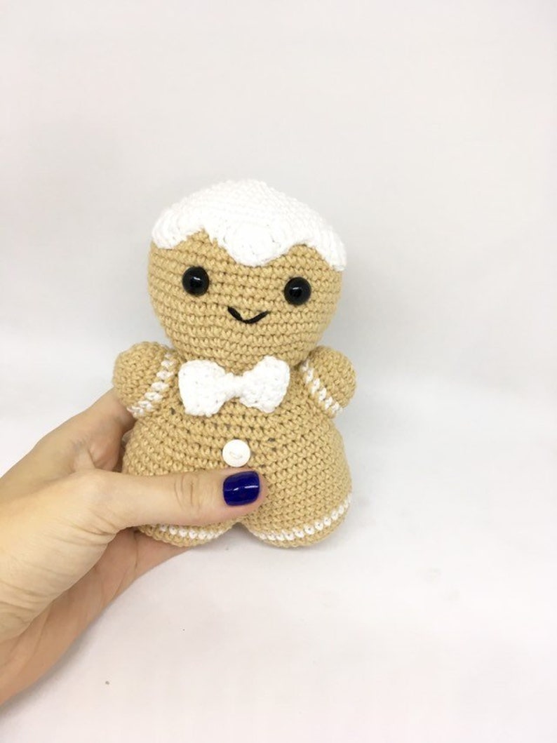 christmas ornament crocheted soft stocking filling hominess accent Amigurumi gingerbread New Year home decor