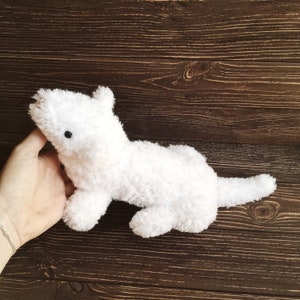 Plush white ferret, soft animal toy, ferret lovers gift