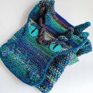 Crochet Dragon Crossbody Bag: Whimsical Wool Animal Bag
