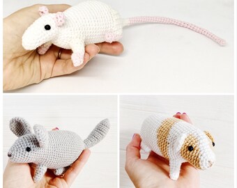 Set of 3 rodents, rat lovers gift, chinchilla present