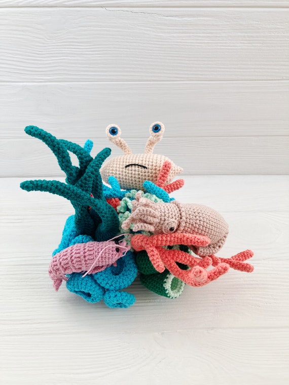 Coral Reef Stuffed Toy Sea Animals Lovers Gift Etsy