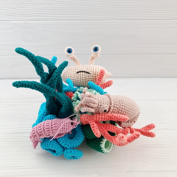Coral reef stuffed toy, sea animals lovers gift