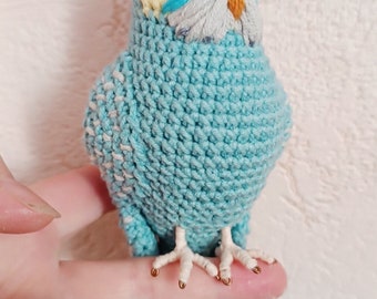 Parakeet stuffed toy, personalized parrot soft sculpture, budgie lover gift