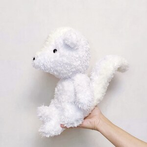 White skunk toy, handmade soft animal toy