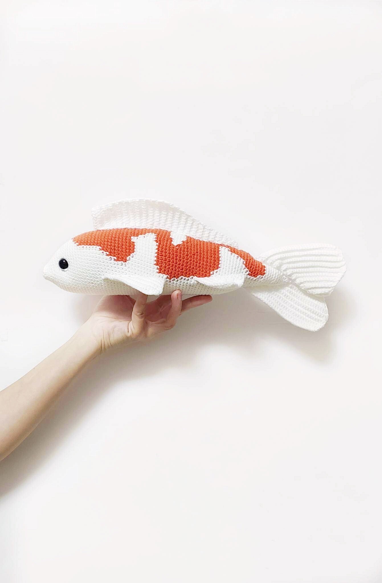 Large Koi Fish Plush, Amigurumi Koi Carp, Japanese Fish Gift