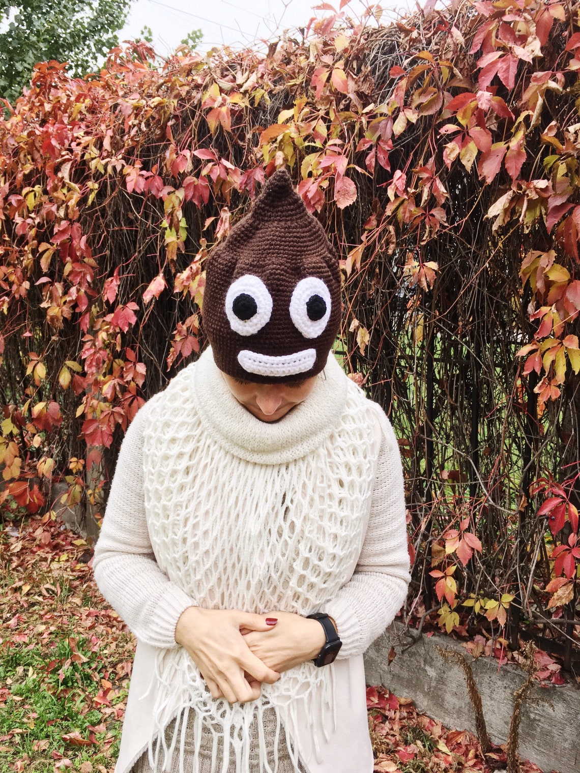 Toilet hat knitted poop hat crochet crap head hat prank Etsy