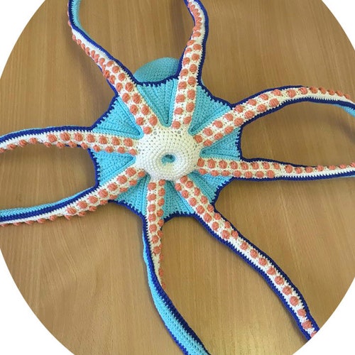 Octopus light blue, stuffed sea animal, handmade soft interior shops sculpture, plush octopus, crocheted octopus toy, octopus lovers gift