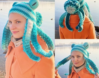 Octopus hat, teal octopus hat, octopus lover gift, Christmas gift