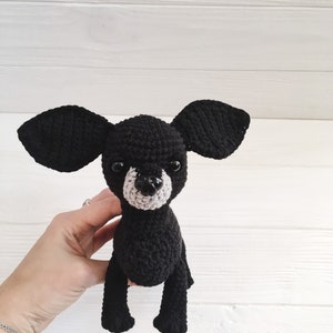 stuffed black chihuahua