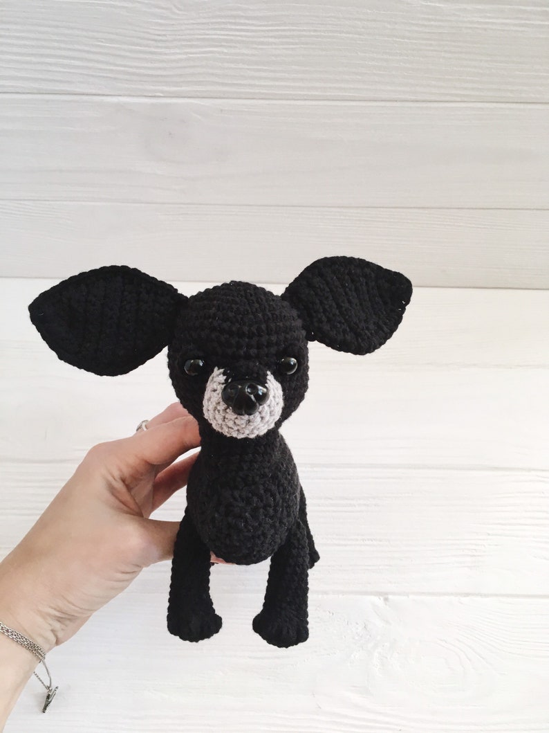 stuffed black chihuahua