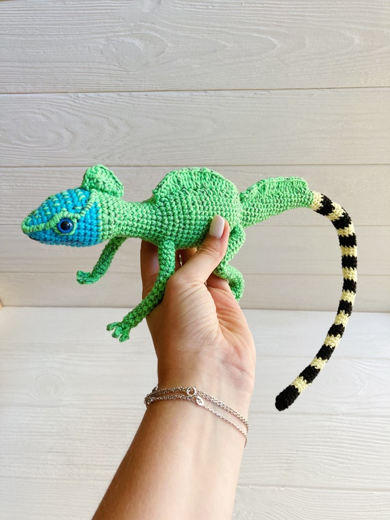 Amigurumi basilisk handmade soft interior sculpture reptile lovers gift Etsy