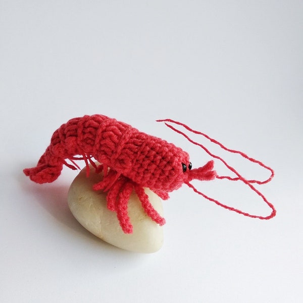 Shrimp stuffed toy, sea animals lovers gift, red shrimp