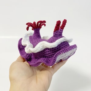 Sea slug stuffed toy, purple sea nudibranch, sea animals lovers gift