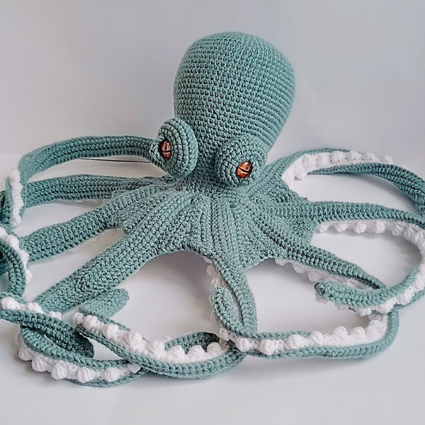 Big teal octopus, ocean themed decor, octopus lovers gift