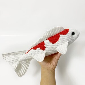 Red koi fish big, stuffed sea animal, sea creature lovers gift