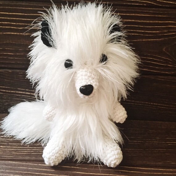 Polar Stuffed Fox Crochet Fox White Fox Cuddle Animal Fox Etsy