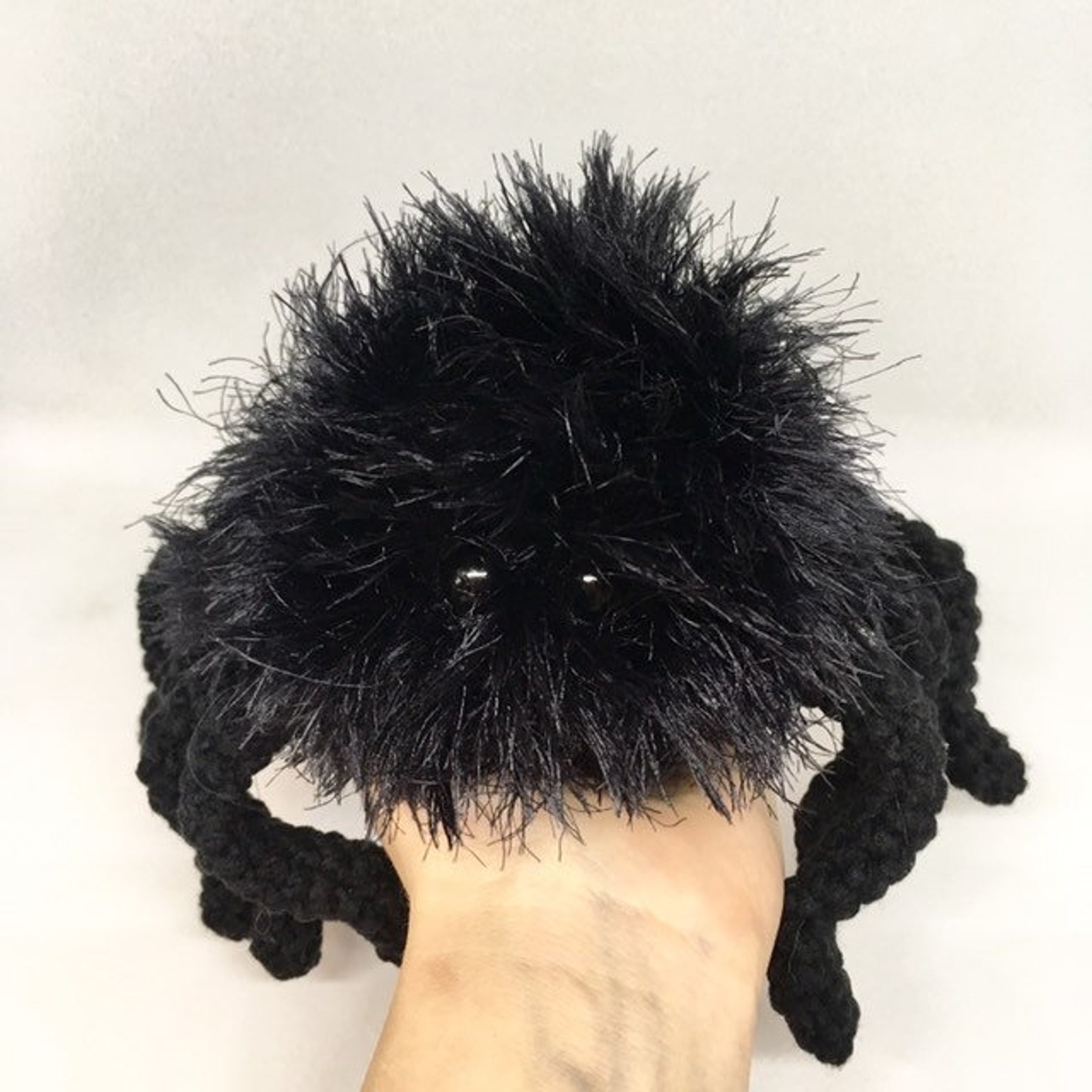 Crocheted amigurumi spider black knitted toy Halloween gift | Etsy